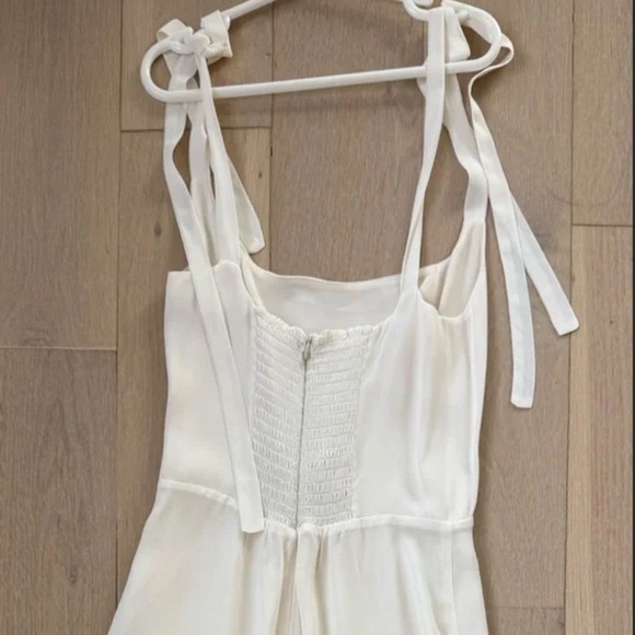 Reformation Besse Dress Ivory 0 Tie Straps Midi Dress - Picture 2 of 5